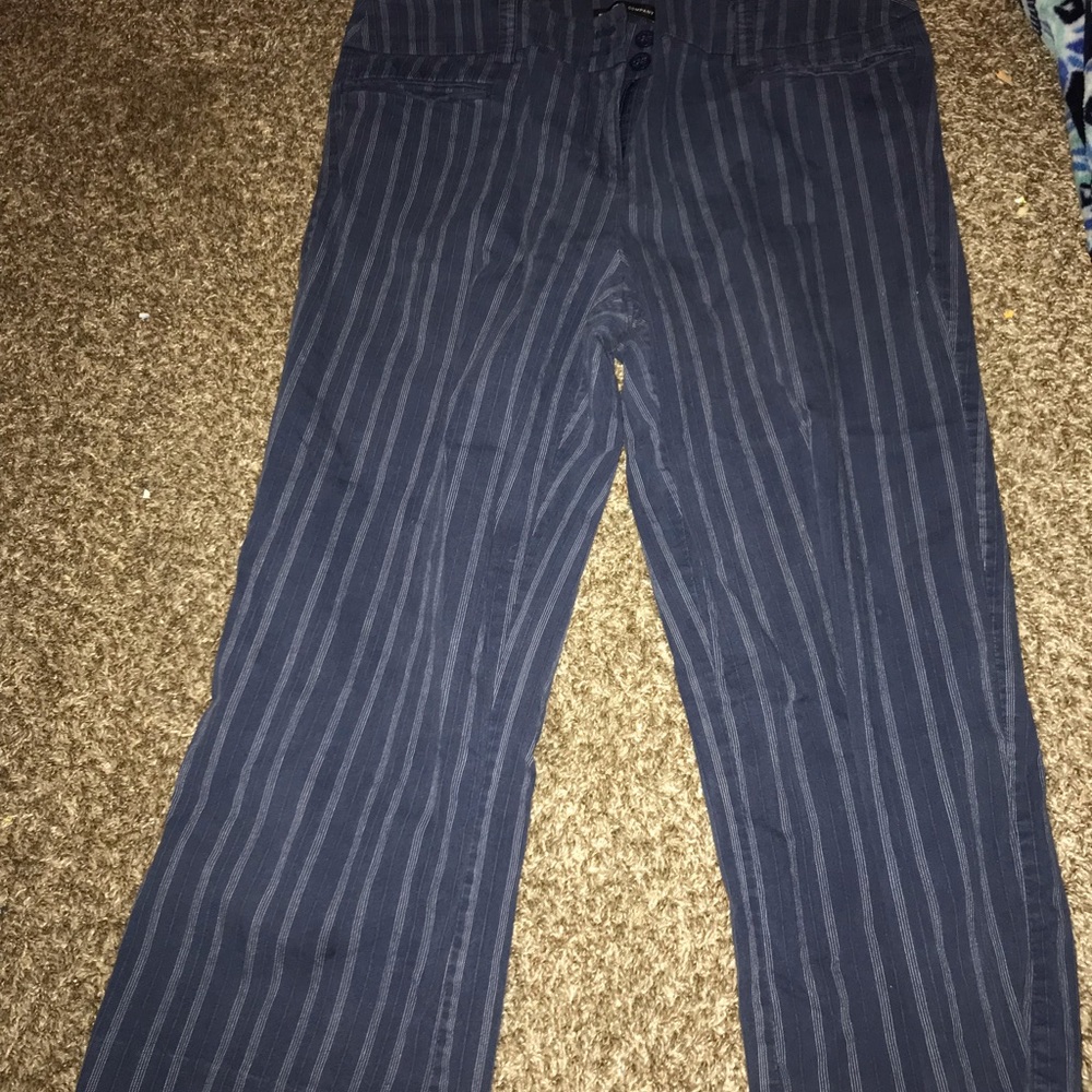 Blue striped capris
